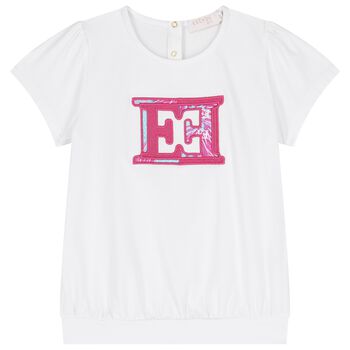 Girls White Logo T-Shirt