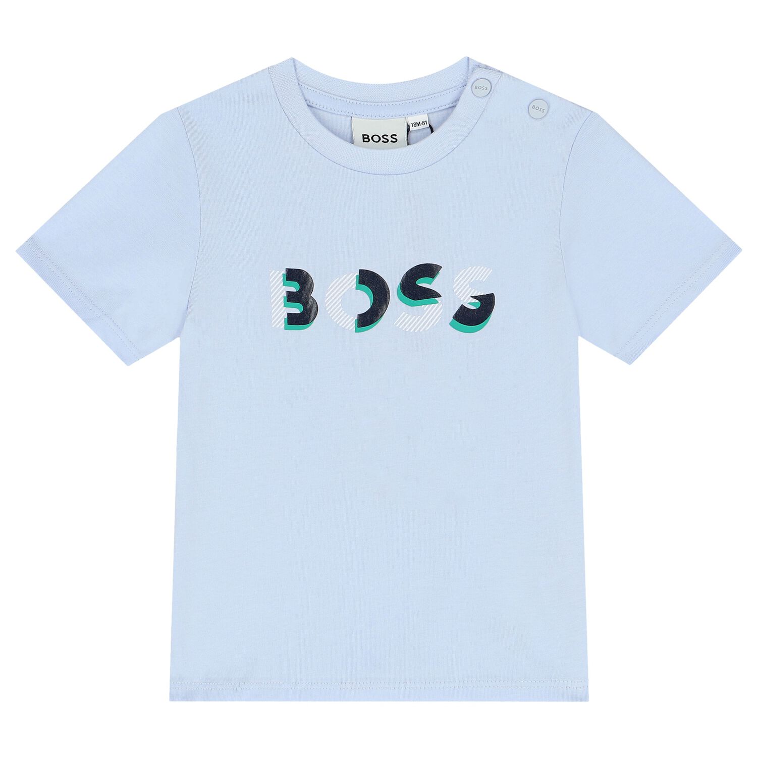 Baby Boys Pale Blue Logo T-Shirt, 1, hi-res