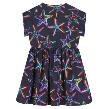 Girls Navy Blue Starfish Dress