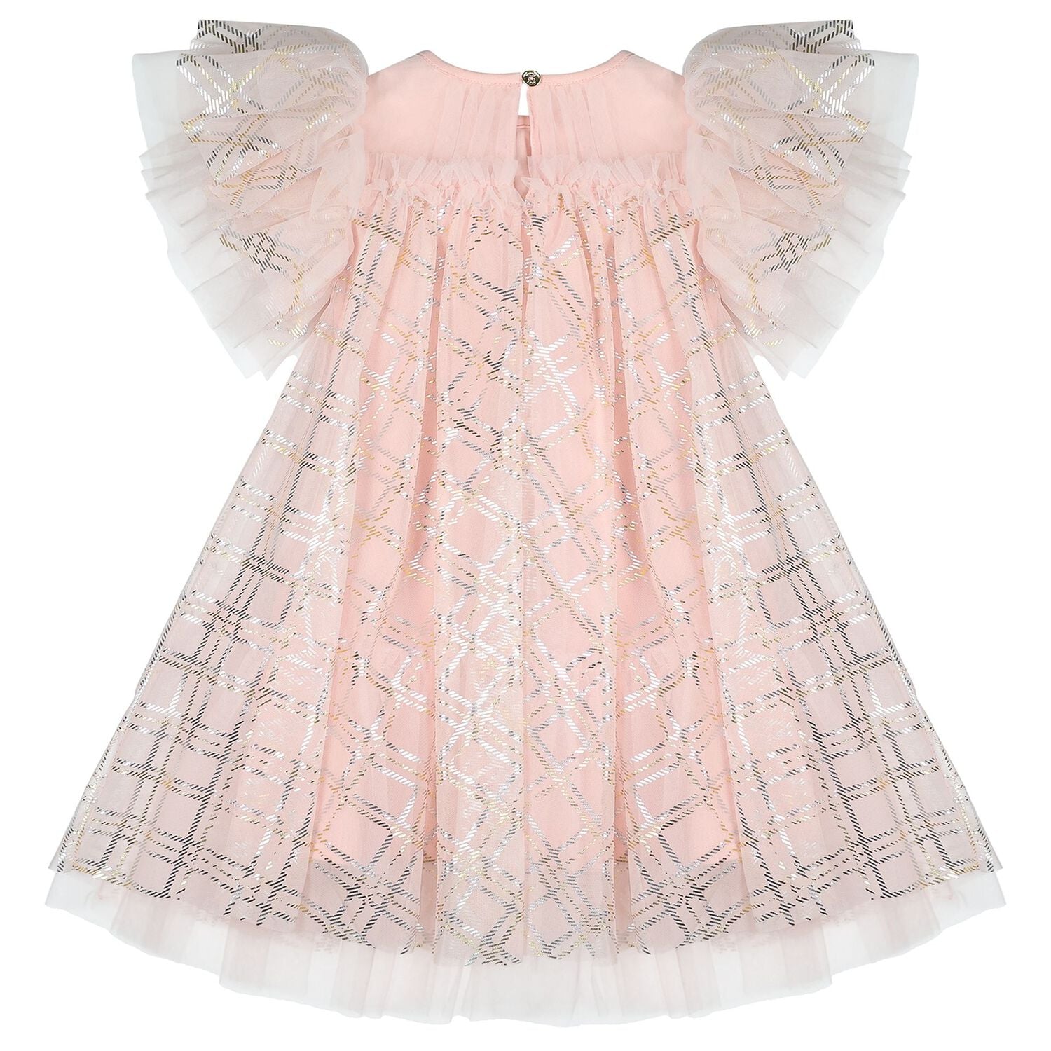 Girls Pink Ruffle Tulle Marlowe Dress, 1, hi-res