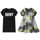 فستان بنات بالشعار2 فى 1 باللون الاخضر والاسود والأرجواني, 1, hi-res