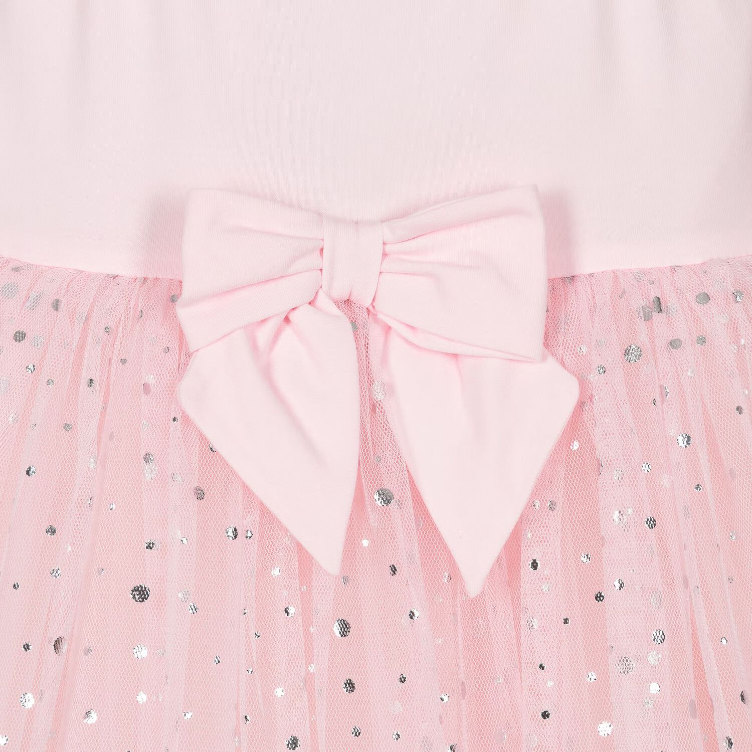 Girls Pink Bow Tulle Dress Set, 1, hi-res