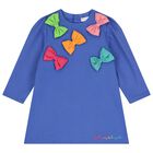 Girls Blue & Pink Bow Dress Set, 1, hi-res