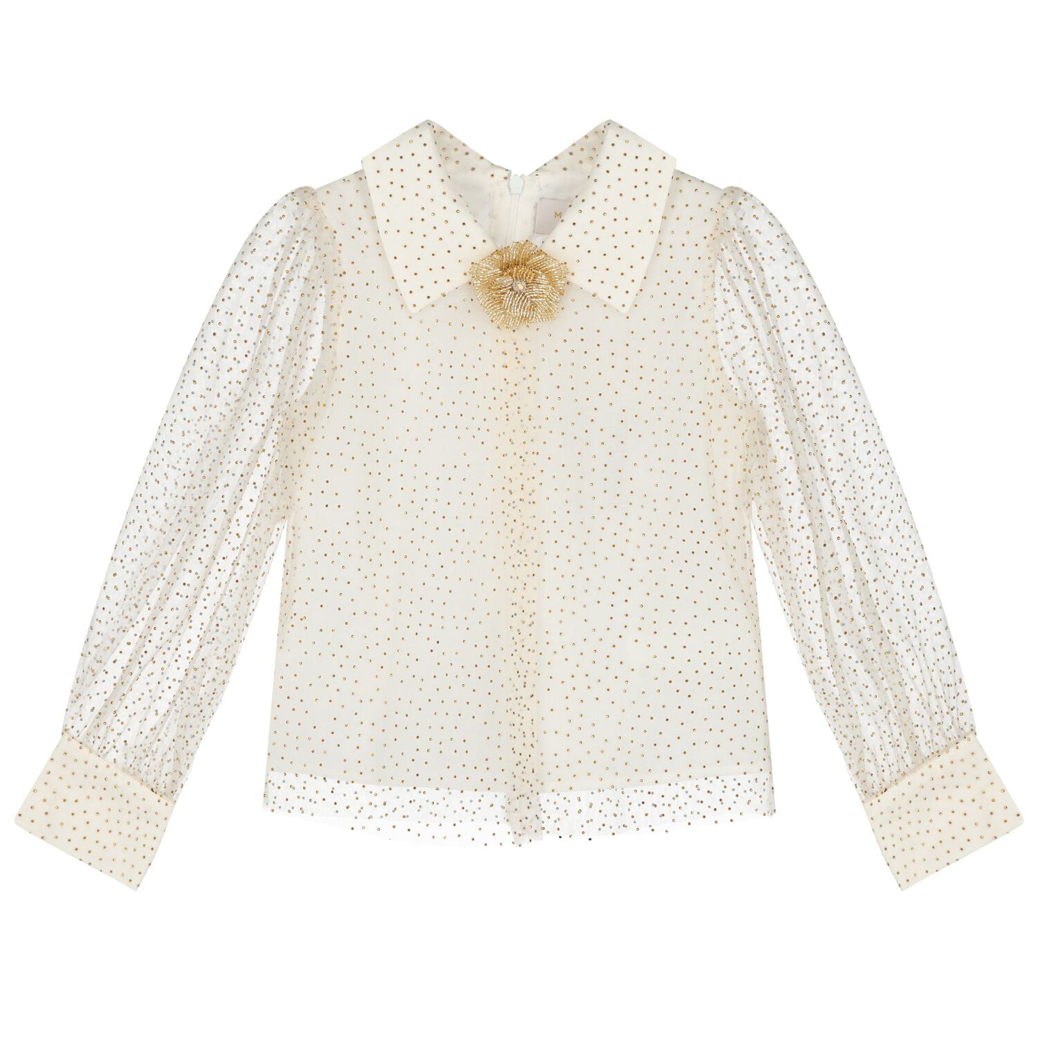 Girls Ivory & Gold Embellished Skirt Set, 1, hi-res