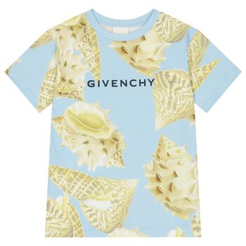 Givenchy Boys Blue Shell T-Shirt, 1 Boys Blue Shell T-Shirt