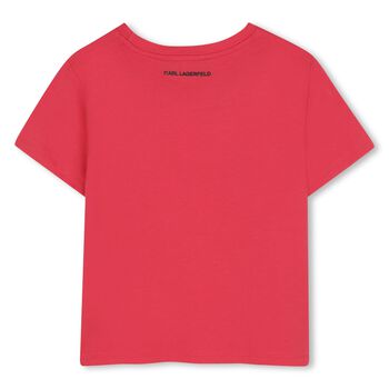 تيشيرت بالشعار باللون الوردي للبنات