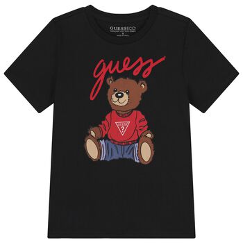 Black Teddy Bear Logo T-Shirt 
