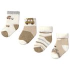 Baby Girls Ivory & Beige Socks (4 Pack), 1, hi-res