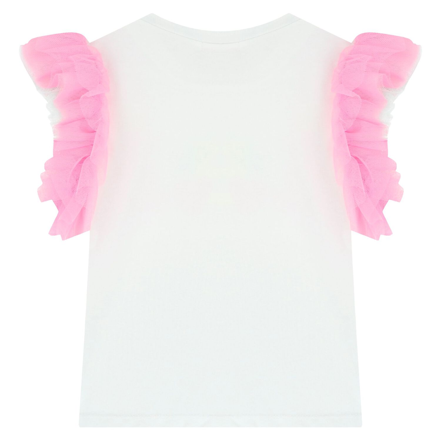 Girls White Ruffled Top, 1, hi-res