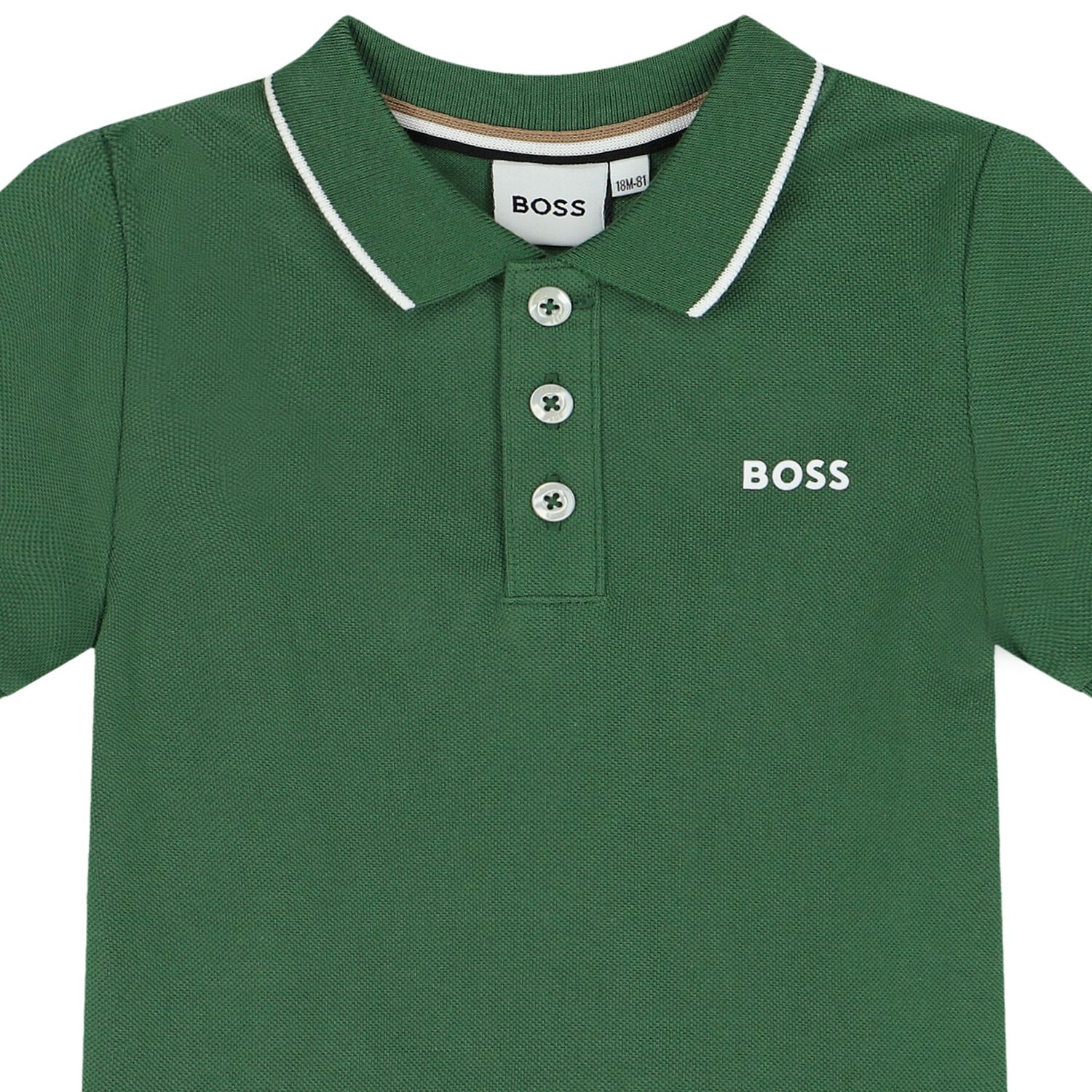 Younger Boys Green Logo Polo Shirt, 2, hi-res image number null