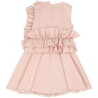Girls Pink Ruffle Flower Dress, 2, hi-res