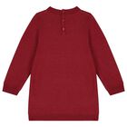 Younger Girls Red Knitted Jumper Dress, 1, hi-res