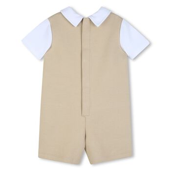 Baby Boys White & Beige Suit Gift Set