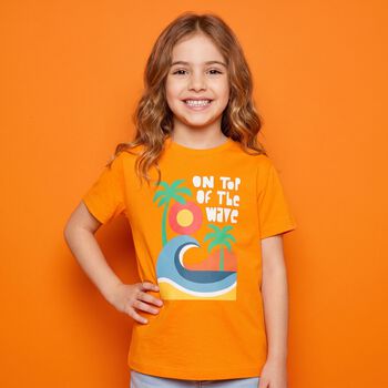 Girls Orange Beach T-Shirt