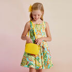 حقيبة جلد بالشعار باللون الأصفر, 1, hi-res