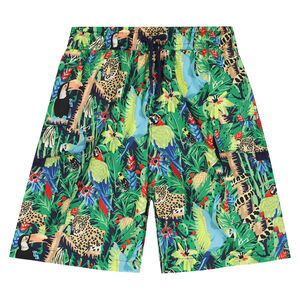 Boys Green Jungle Swim Shorts