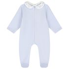 Baby Boys Blue Embroidered Babygrow, 1, hi-res