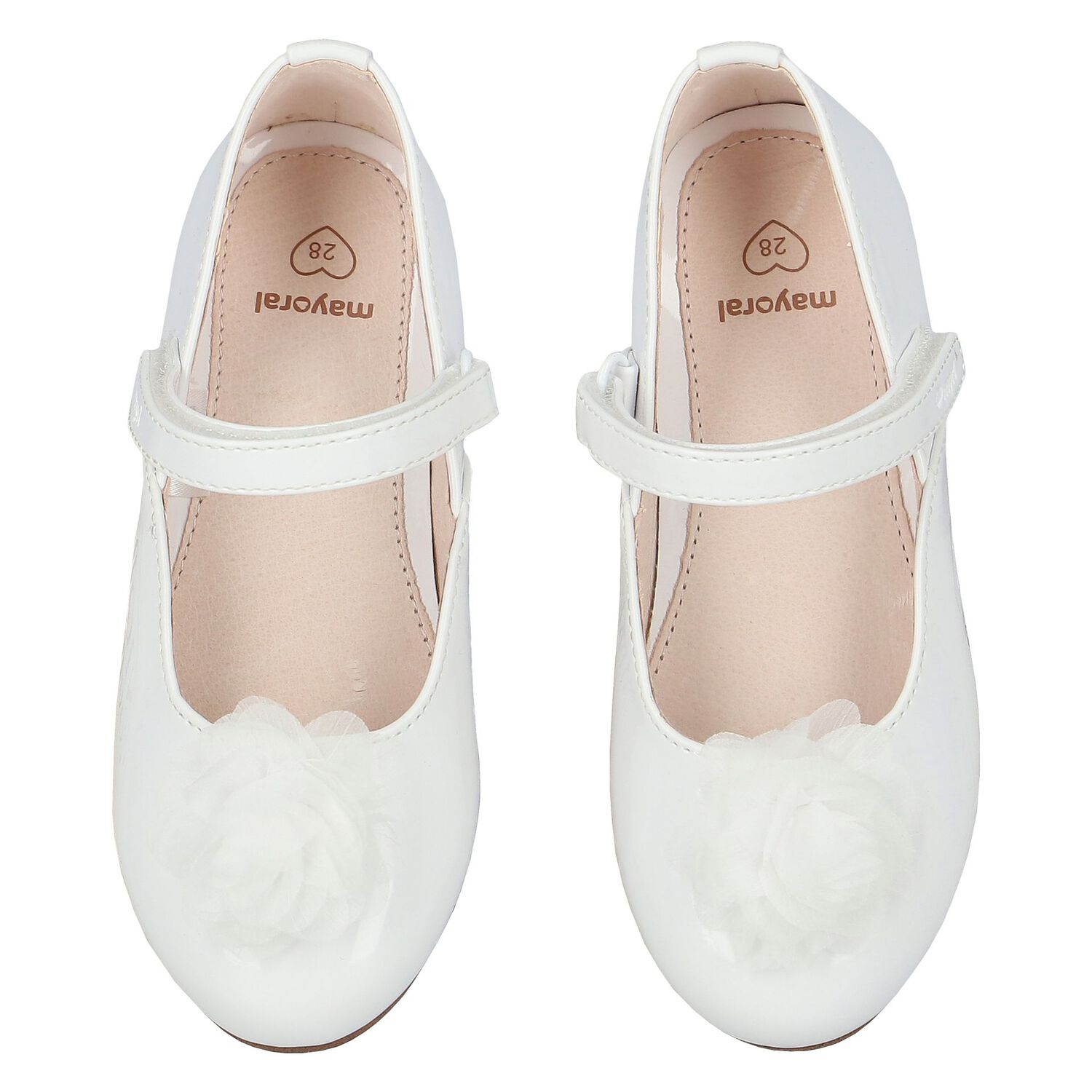 Girls White Flower Shoes, 1, hi-res image number null
