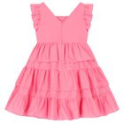 Girls Pink Tiered Dress, 1, hi-res