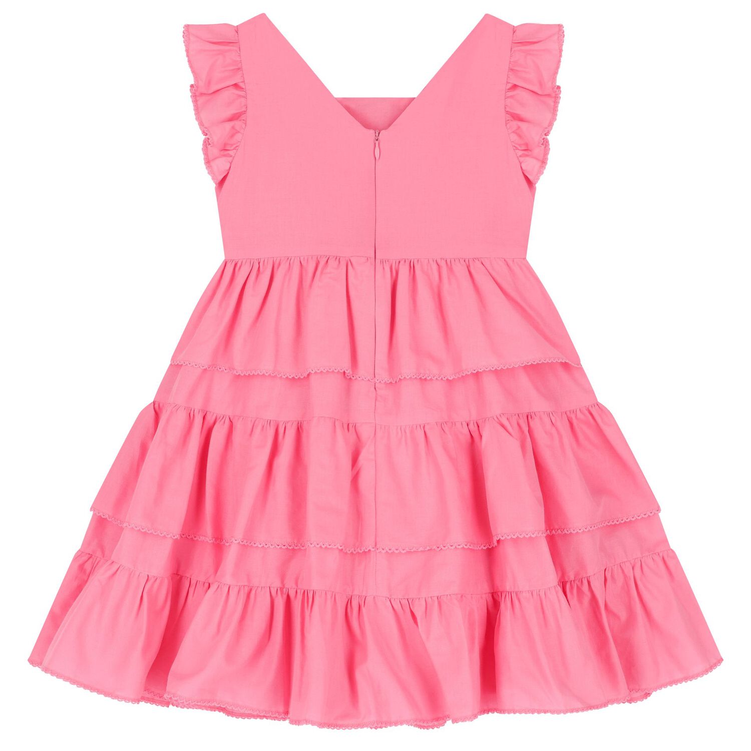 Girls Pink Tiered Dress, 1, hi-res