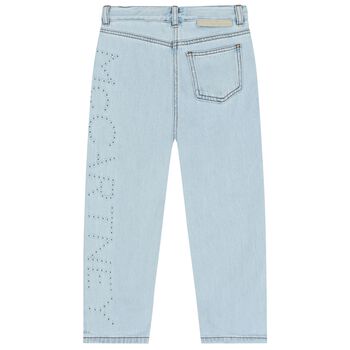 Girls Blue Logo Denim Jeans 