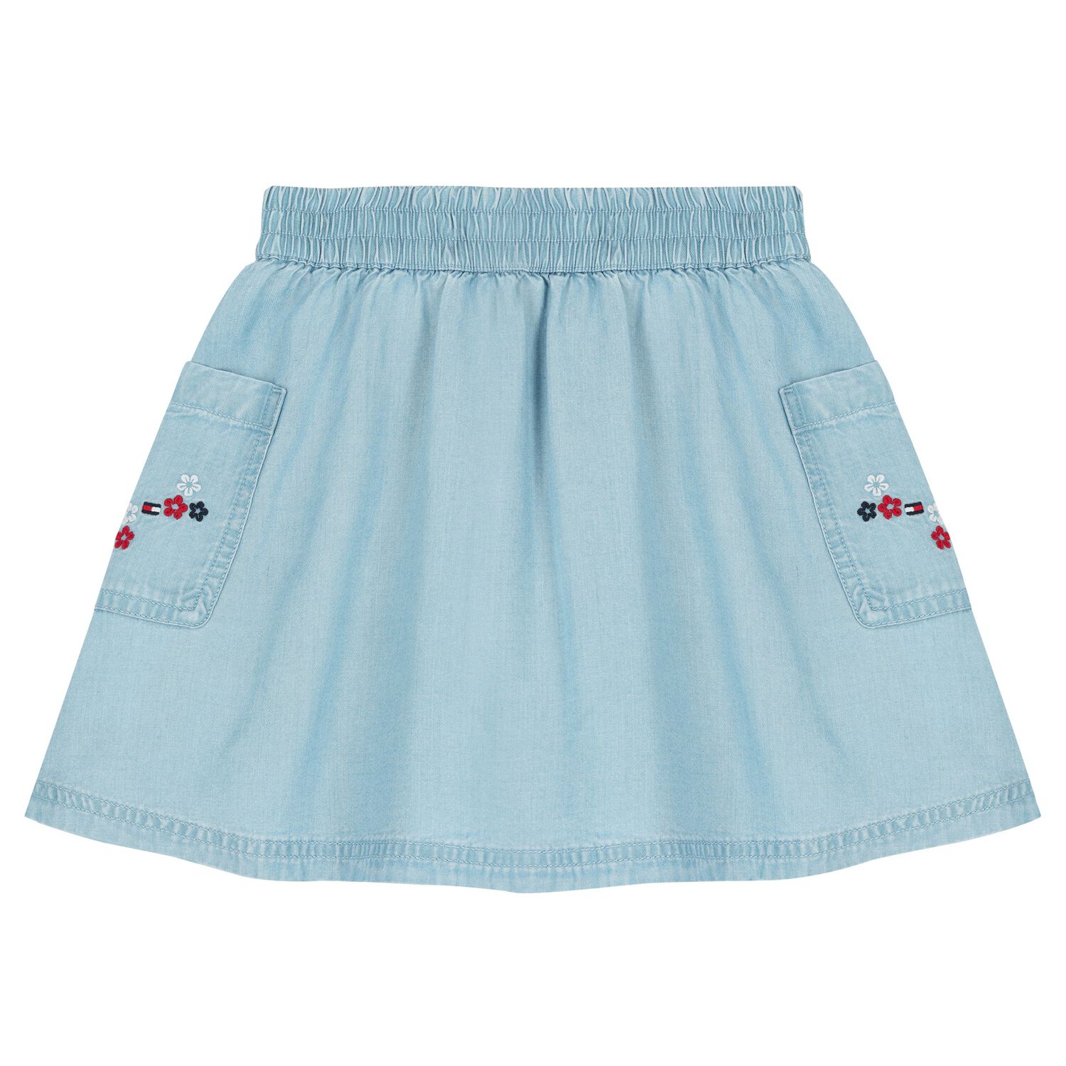 Girls Blue Logo Denim Skirts, 1, hi-res