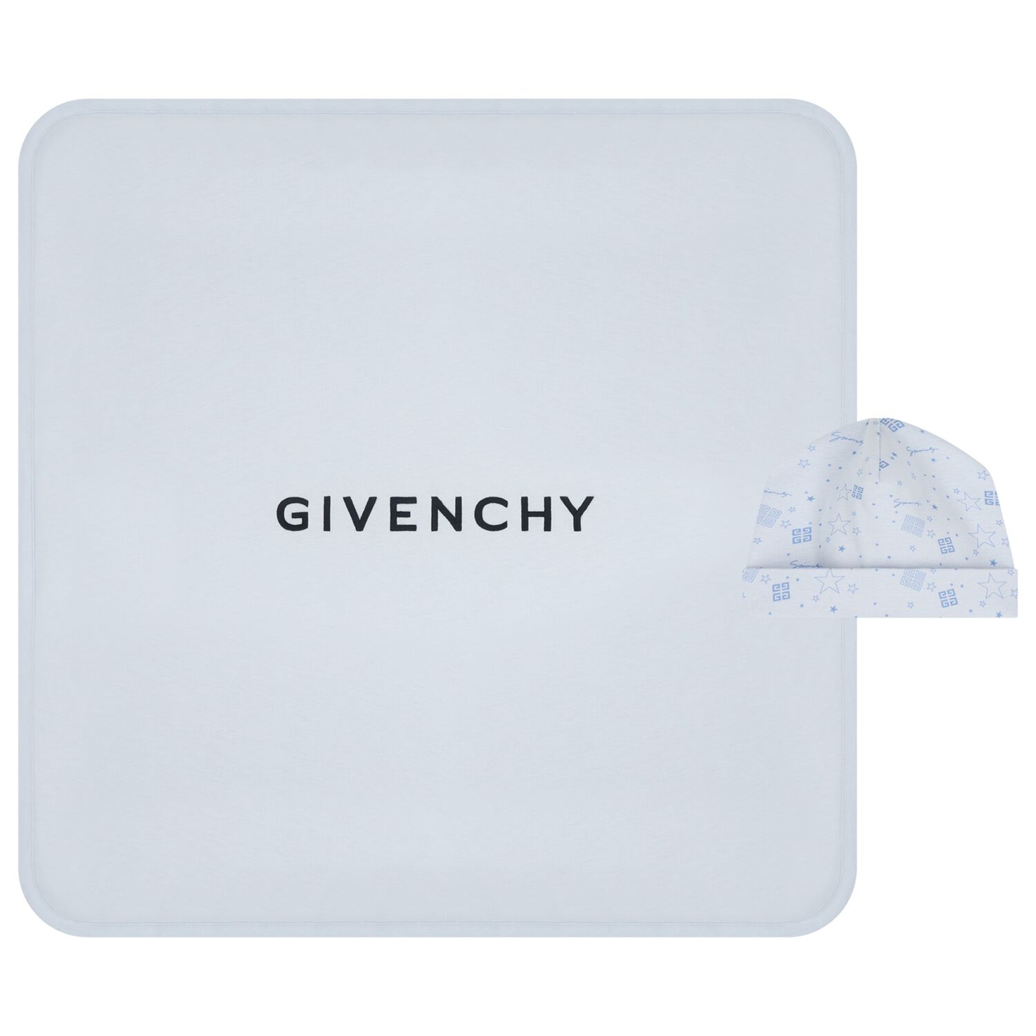 طقم بطانية وقبعة للأطفال بشعار أزرق, 2, hi-res image number null