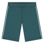 Younger Boys Green Logo Shorts, 1, hi-res