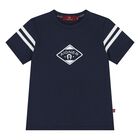 Younger Boys Navy Blue Logo T-Shirt , 3, hi-res