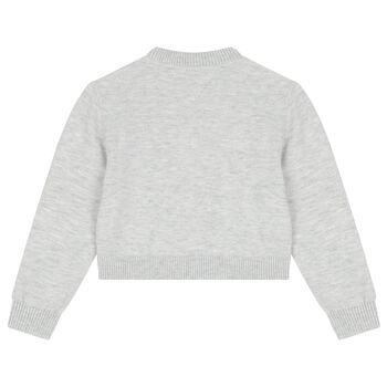 Girls Grey Logo Knitted Sweatshirt
