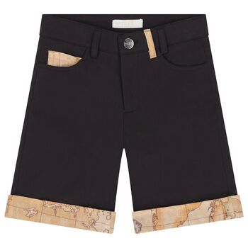 Boys Black Geo Map Shorts