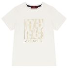 Boys White & Navy Blue Logo Pyjamas, 1, hi-res