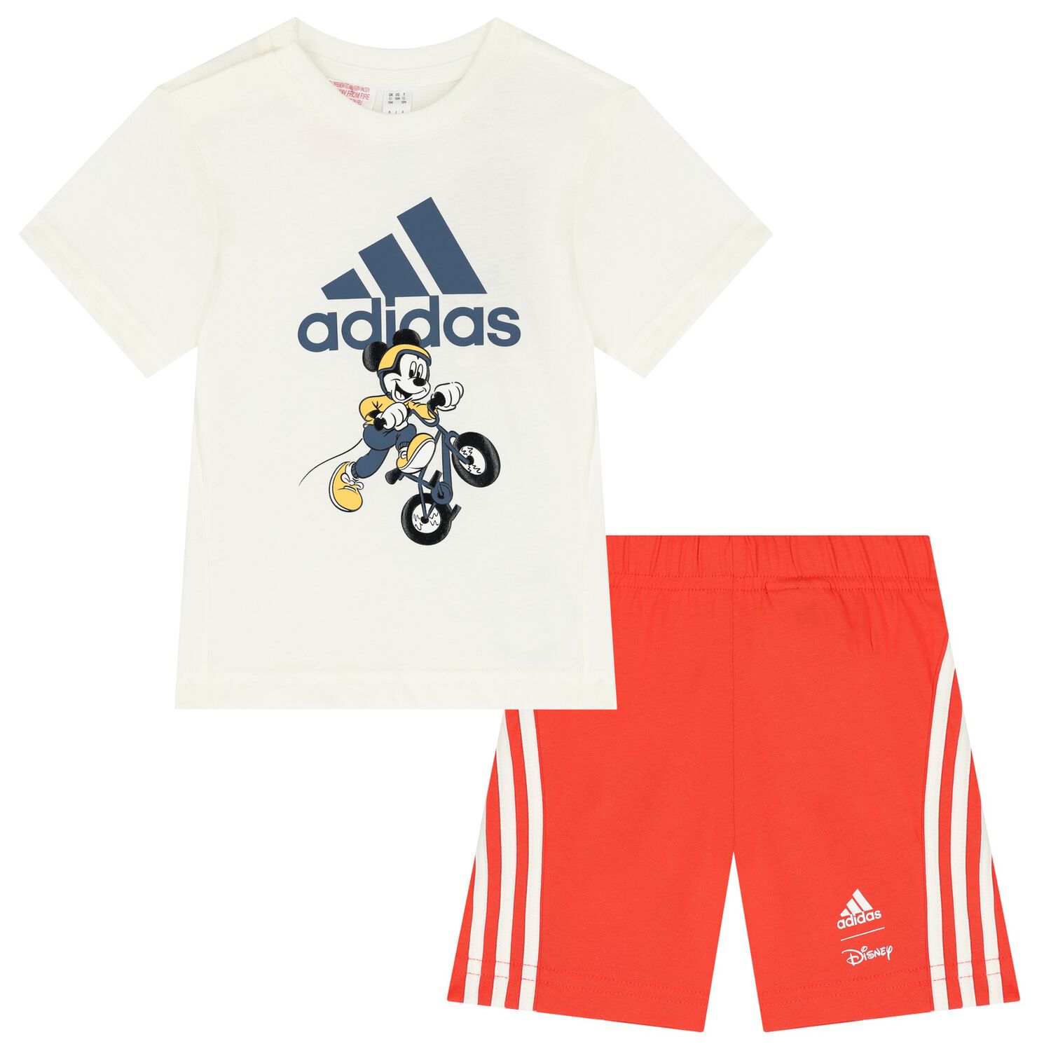 Ivory & Red Mickey Mouse Logo Shorts Set, 2, hi-res image number null