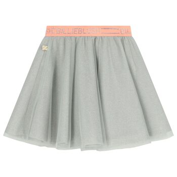 Girls Grey & Pink Logo Skirt