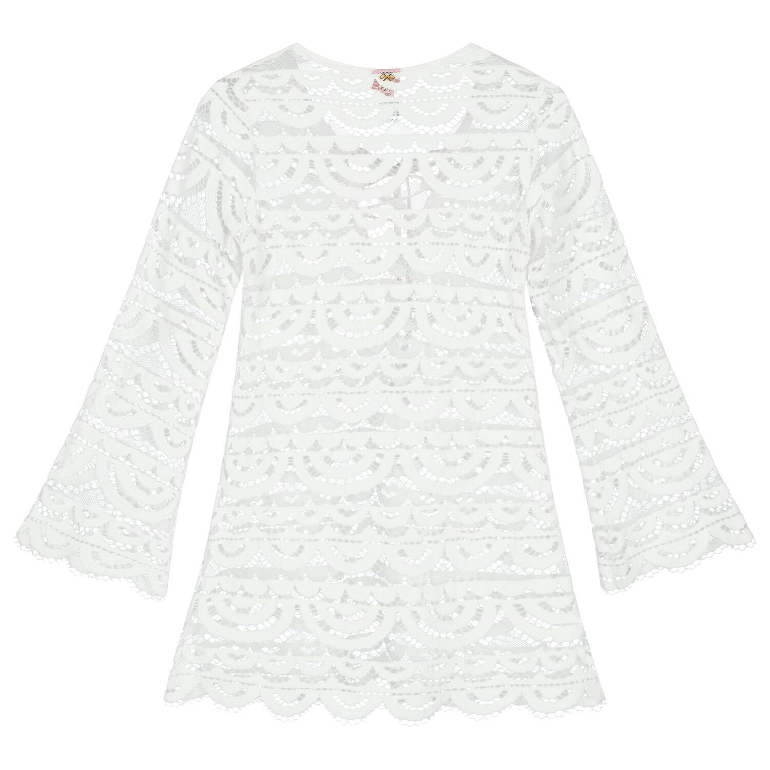 Girls White Lace Tunic, 1, hi-res