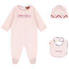 Baby Girls Pink Logo Zig Zag Babygrow Gift Set, 1, hi-res