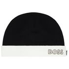 Baby Boys White & Black Logo Babygrow Set, 1, hi-res