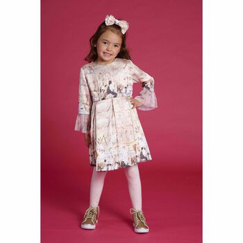 Girls Pink & Ivory Dress