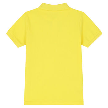 تيشيرت بولو بالشعار باللون الأصفر للأولاد