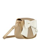 Girls Gold & White Bow Bag, 1, hi-res