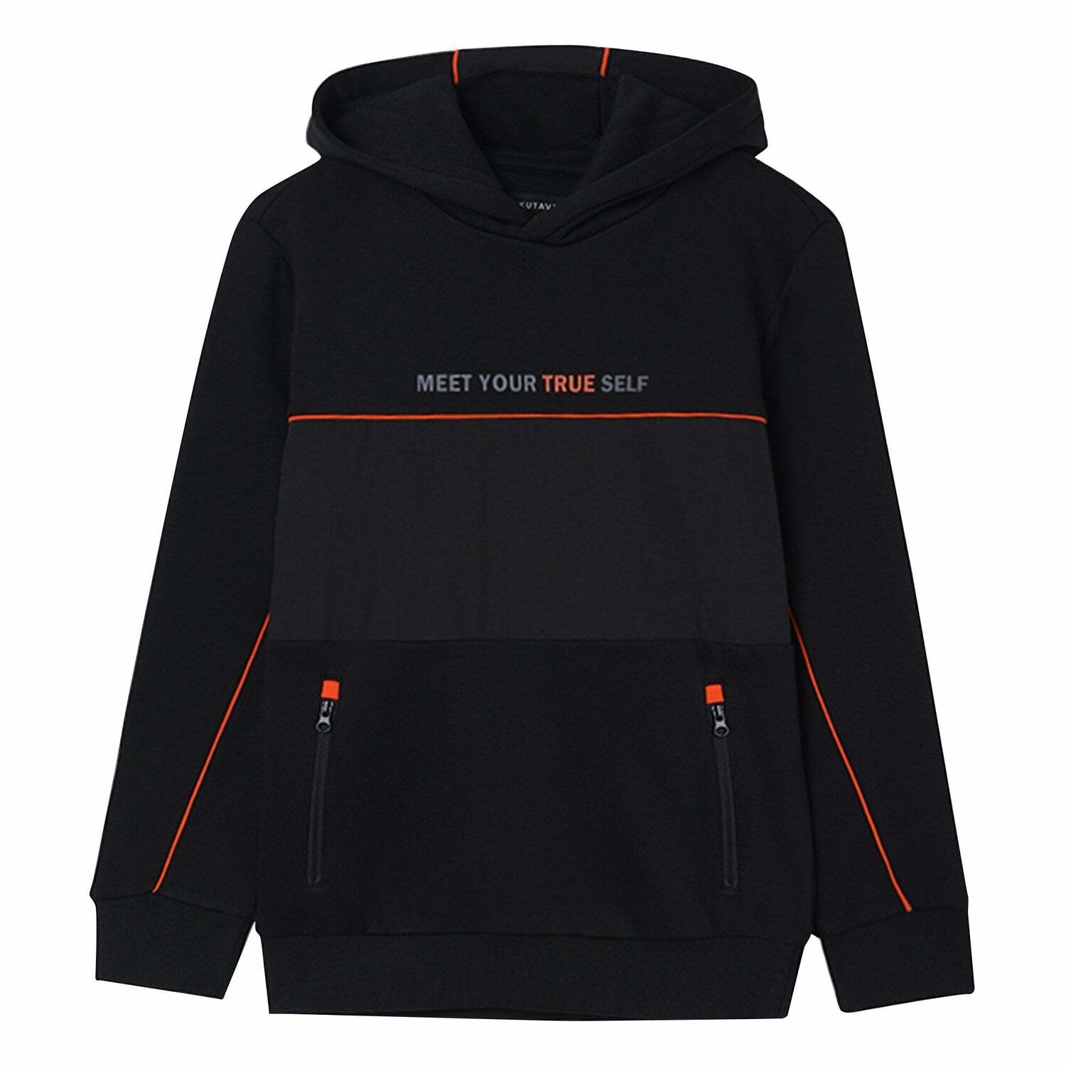 Boys Black Hooded Top, 1, hi-res image number null