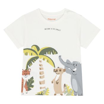 Younger Boys Ivory Jungle T-Shirt