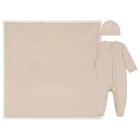 Beige Smocked Babygrow Gift Set, 1, hi-res