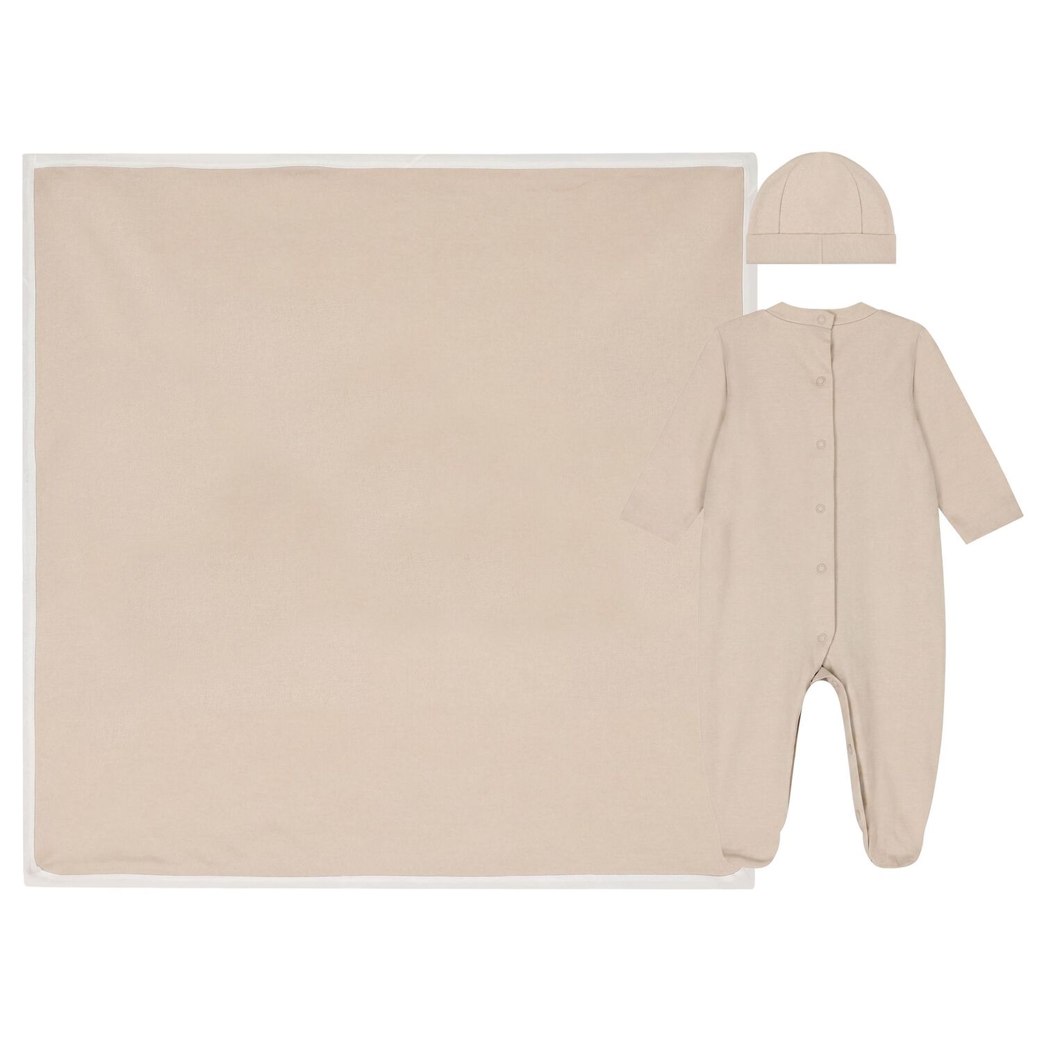Beige Smocked Babygrow Gift Set, 1, hi-res