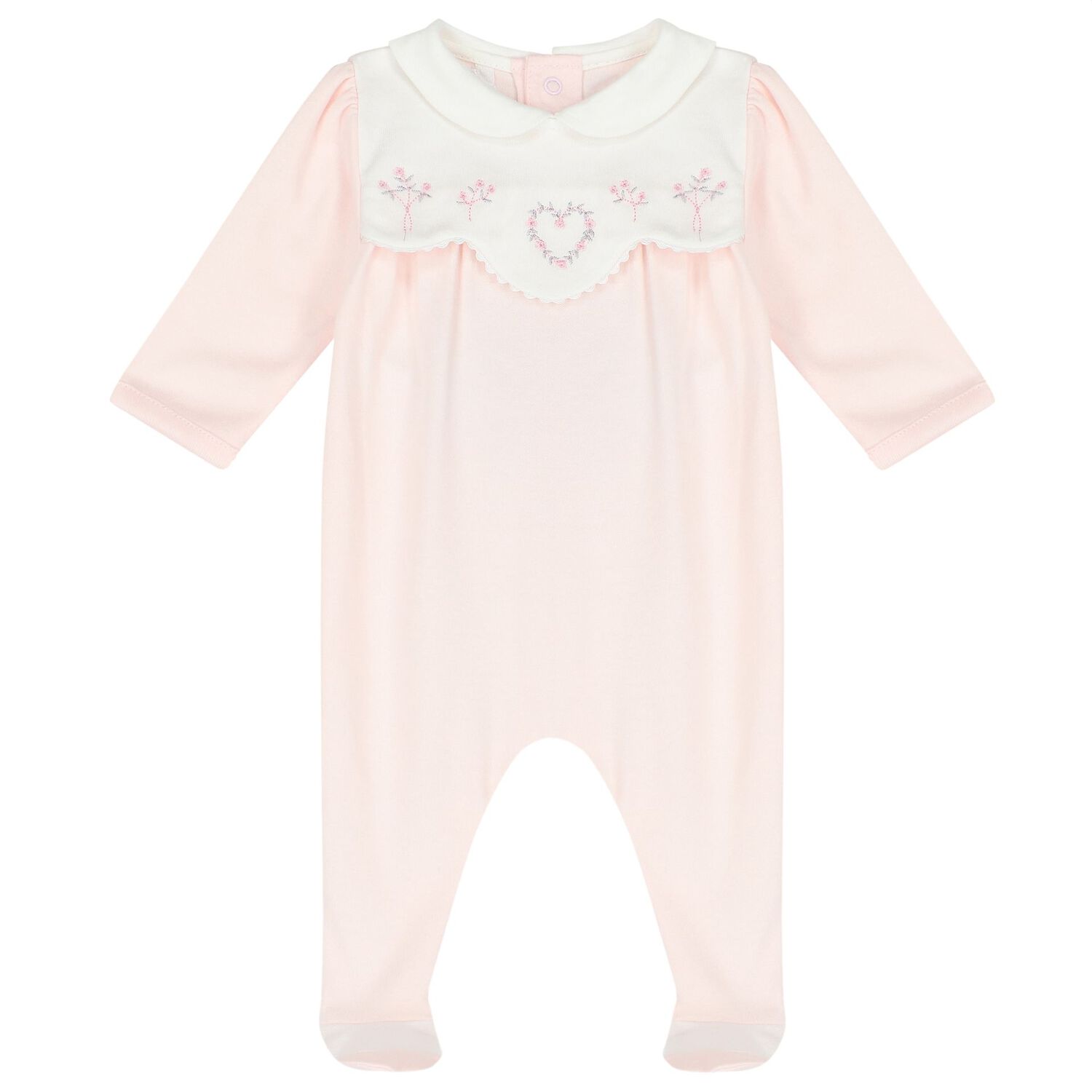 Baby Girls Pink Cotton Babygrow & Hat Set, 1, hi-res image number null