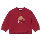 Younger Girls Red Mouse Sweatshirt, 1, hi-res