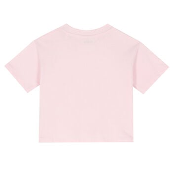 تيشيرت بالشعار باللون الوردي للبنات
