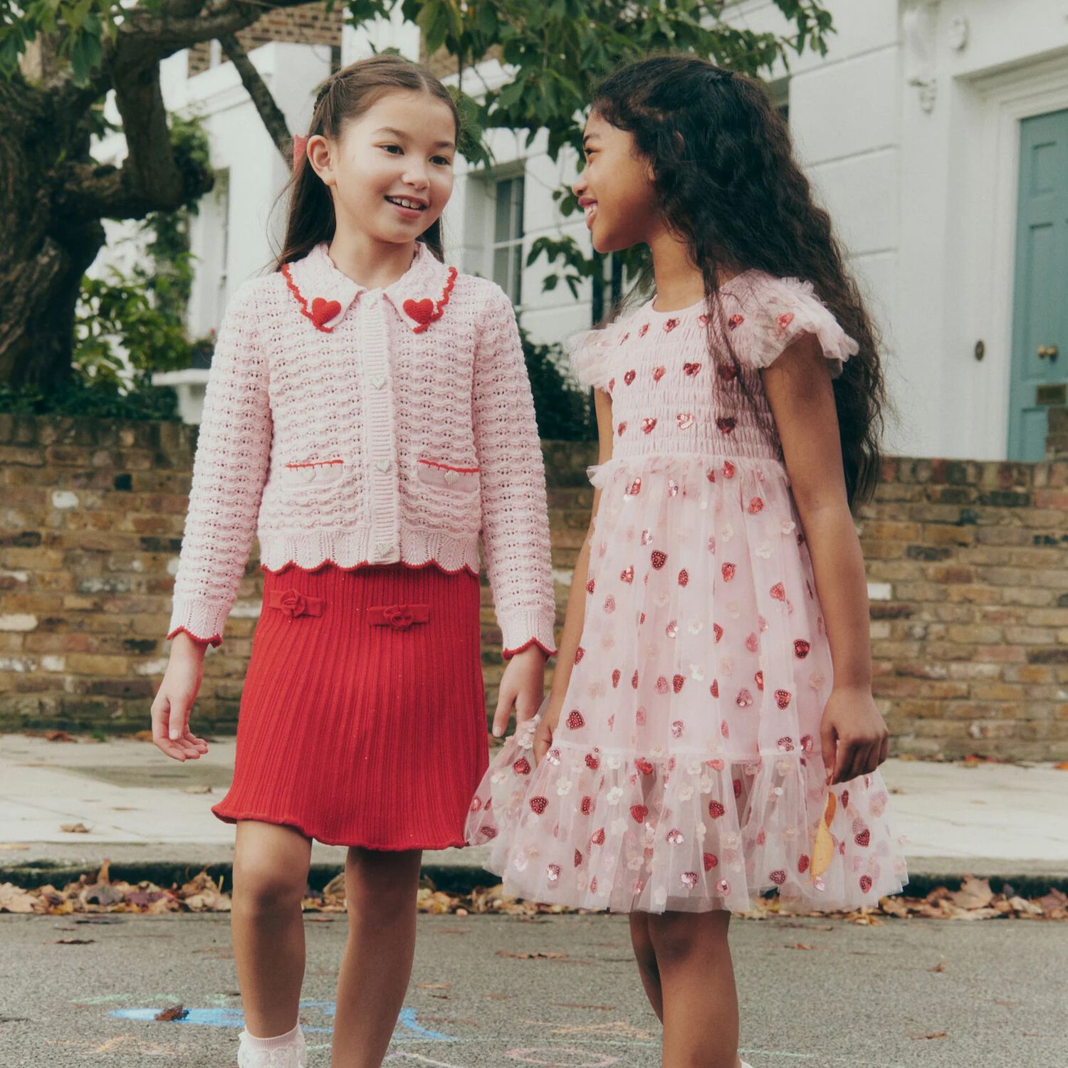 Girls Pink Heart Sequin Dress, 1, hi-res image number null