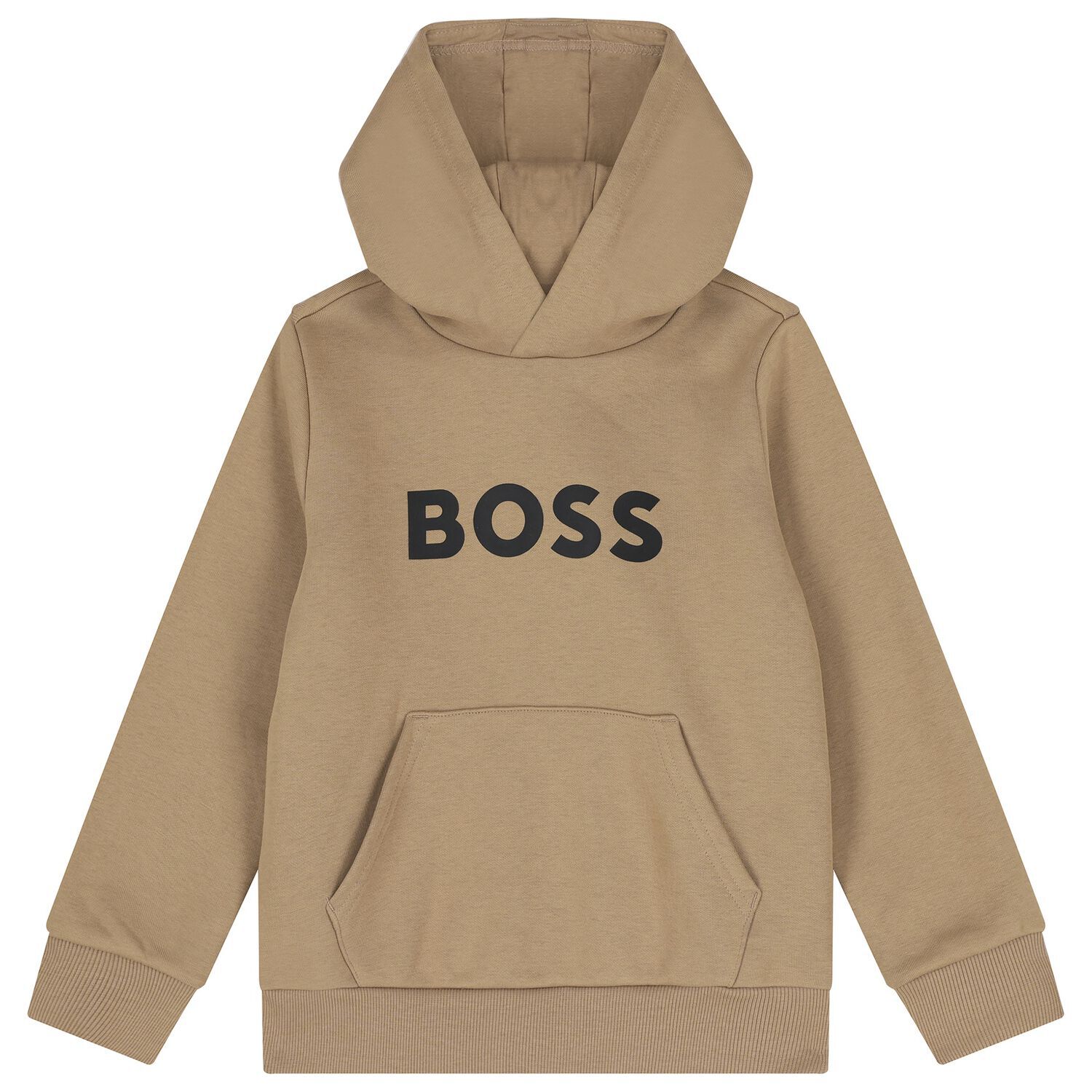 Boys Beige Logo Hooded Top, 2, hi-res
