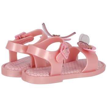 Younger Girls Pink Bugs Jelly Sandals